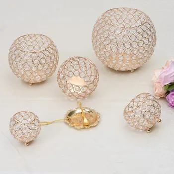 Crystal Tealight Svíčka Lucerna Držáky Skleněné Vázy, Svícny Svatební Party Domácí Dekorace Stolu Centerpieces