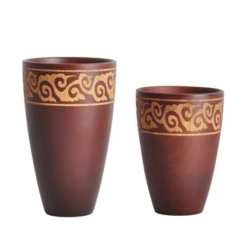 Domácí vodní cup nové dřevěné šálek barva dřeva ručně vyráběné přírodní dřevo, káva, čaj, pivo, džus, mléko pohár L0323