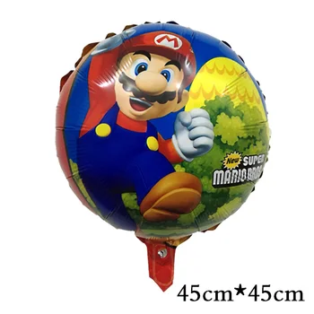 Doprava zdarma 20ks 60*45cm Super Mario Balónky 18inch Modré Červené kulaté Balónky, Narozeninové Party Mario Bros balónek, Výzdoba