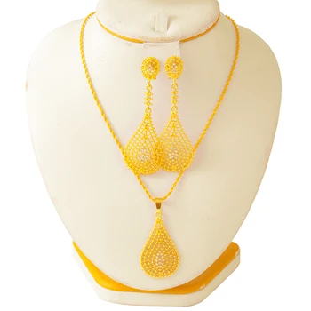 Etiopské Šperky sady pro ženy,Malý náhrdelník a náušnice sada,Habasha,dubaj,Eritrea, Africká ,Nigerijský Svatební Dar