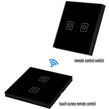 EU Standardní Nástěnné Touch Přepínač bezdrátové RF 433MHZ Přepínač panel Tvar dálkové ovládání spínač