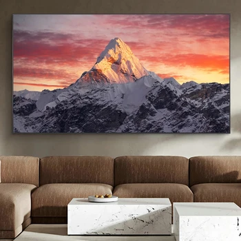 Everest Hora V západu Slunce Plátno Obraz Krajiny Plakáty a Tisky Cuadros Umění Zdi Obraz pro Obývací Pokoj Domácí Dekoraci