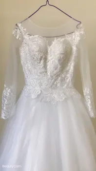 Fansmile 2020 Vestido De Noiva Vintage Dlouhý Vlak plesové Šaty Svatební Šaty na Zakázku Plus Velikost Svatební Šaty FSM-594T