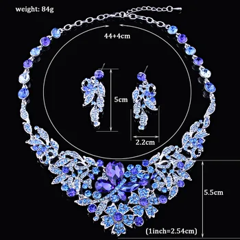 FARLENA Šperky 'Motýl na květiny Náhrdelník Náušnice pro Ženy Luxusní Plné Kamínky Crystal Svatební Šperky sady