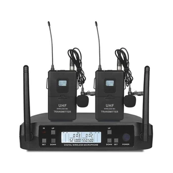 Finlemho GLXD4 Mikrofon Límec UHF Wireless Karaoke Studio Nahrávání Profesionální Klopový Pro Fázi Konference Domácí Počítač