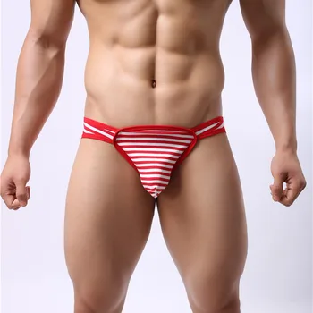 Gay Mužů Kalhotky Spodní Prádlo Tanga Muži Kalhotky Pruhované Modální Sexy Spodní Prádlo Slipy Pánské Otevřené Zadek G Struny Mužské Jock Strap Kalhotky