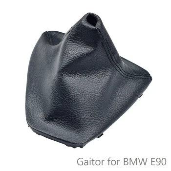 Gear Shift Knob Páku Černé Kožené Kamaše Boot Prach-Důkaz Kryt ruční brzdy, Vhodné Pro BMW E90