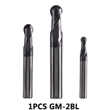 GM-2BL pevné wolframové oceli 2 flute ball nose potažené end mill cnc frézy, řezné nástroje pro obrábění kovů profil HRC45