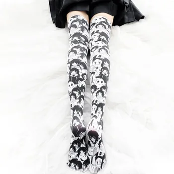 Gothic Lolita Ponožky Anime Sexy Japonské Roztomilé Punčocháče Punk Punčochy pro Ženy, Dívky Karikatura Cosplay spodní Prádlo Nad Kolena Vysoké Ponožky