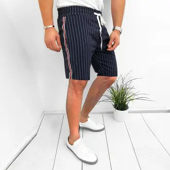Hezký Pánské Pruhované Krátké Kalhoty Příležitostné Letní Sportovní Posilovna Sportovní Trénink Šortky, Pohodlné Oblečení, Oblečení