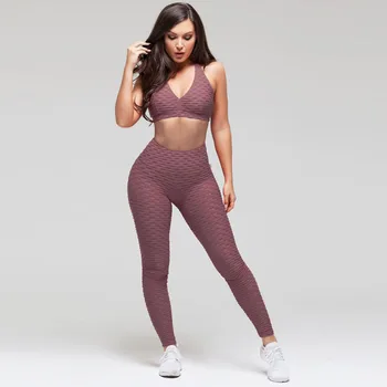 Hip-zvedání fitness kalhoty dámské těsné elastické rychleschnoucí sportovní kalhoty vysoký pás jóga kalhoty běží podprsenka sada