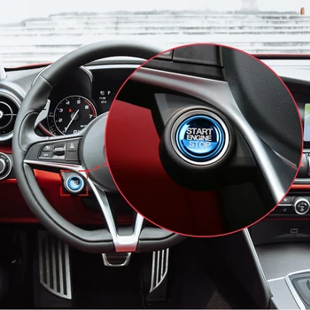Hliníkové věnované klíč pro Alfa romeo Giulia Stelvio tlačítko start zapalování dekorativní Samolepky Car styling
