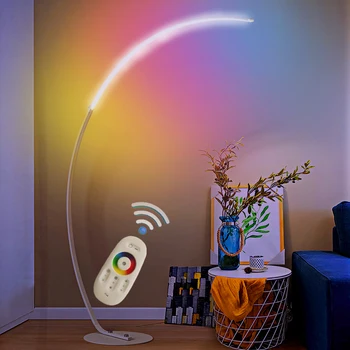 Home Decor RGB Barevné LED Stojací Lampa Vzdálené Dimable Mordern Rohu Stojací Lampy pro Obývací Pokoj Ložnice Dekorace