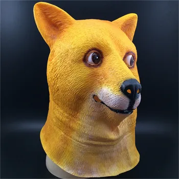 Horké Super Strašidelný Legrační Hlavy Doge 3D Latexová Maska Cosplay Halloween Kostým Strany, Halloween Dekorace Legrační Žluté Psy Maska FA02