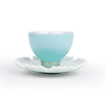 Hrnky keramické hrníčky, čínský šálek na čaj šálek a talířek pevné barvy šálky a hrnky