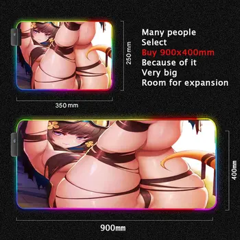 Hráč Desktop Sexy Video Rgb Led Podložka pod Myš Sex Podložka pod Myš Prsa Pc s Hrudi Anime, Pc Příslušenství, Herní Stůl Mat pro Počítač