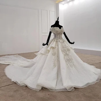 HTL1119 luxusní svatební šaty off rameno speciální krku korálek odnímatelné 2021 nový módní design hot pletí šaty