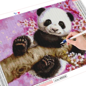 HUACAN 5D DIY Diamantový Výšivka Panda Plné Náměstí Vrták Diamond Malování Zvířat Kříž Steh Kit Kreslený Obrázek Drahokamu