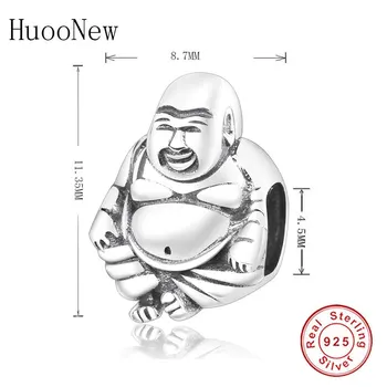 HuooNew Fit Originální Pandora Kouzlo Náramky 925 Sterling Silver, Buddha Řemeslo Portrét Korálky Módní Šperky Berloque