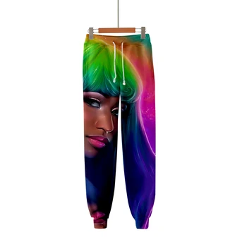 Idol Nicki Minaj Fashion Celé Délce Tisk Ženy Streetwear Kalhoty Vysoce Kvalitní Kalhoty Ležérní Kalhoty Slim Měkké Oblečení