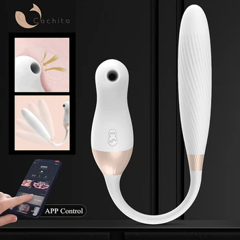 Inteligentní Vibrátor Dálkové Ovládání Topení Sání G-spot Pochvy Klitorisu Masáž Vibrací Dospělé Dělo Dildo Mimo Kontrolu