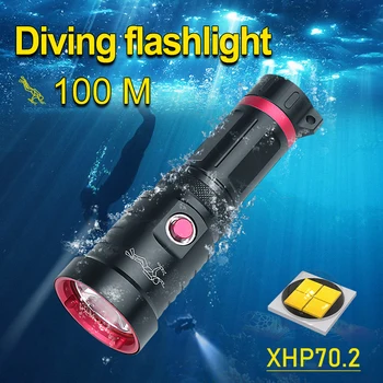 IPX8 Vodotěsné Profesionální LED Potápěčská Svítilna XHP70 Potápění Svítilna Podvodní Svítilna XHP70.2 Potápěčská Svítilna Potápění Svítilna Světlo