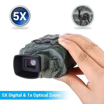 IR Infračervený Mini Noční Vidění Digitální Video Kamera Monokulární Rozsah 1-5X Zoom Maskování Digitální Zařízení pro Noční Vidění pro Lov