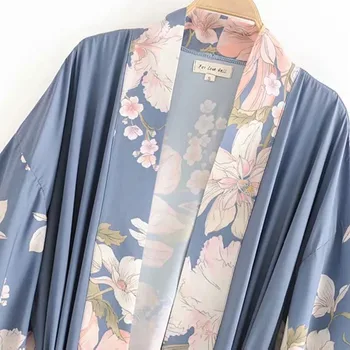 Japonské Kimono Módní Halenka Ženy 2020 Květinové Tištěné Yukata Kimono Svetr Dlouhý Rukáv Svetr Tradiční Kimono Šaty