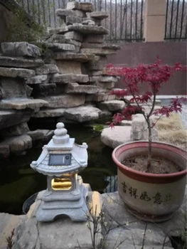 Japonský styl Venkovní podlahy nádvoří pryskyřice Solární lampa palace lucerny krajiny světla zahrada dekorace Zen