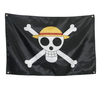 Jeden Kus slaměný klobouk piráti trubka banner vlastní rekvizity COSPLAY animace kolem velkoobchod piráti vlajka 3 X 2 metry NN127