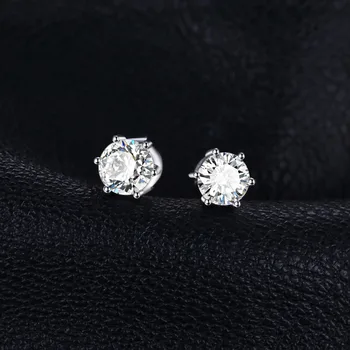 JewelryPalace Originální Bílé Topaz Stud Náušnice 925 Sterling Silver Náušnice Pro Ženy, Drahé Kameny Korejský Náušnice Módní Šperky