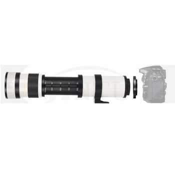 JINTU 420-1600mm Manuální Teleobjektiv Bílá + 2x telekonvertor Objektiv pro Mikro M4/3 systému Olympus Panasonic Mirrorless Fotoaparát