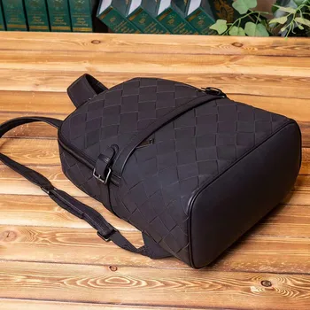 Kaisiludi Nové Kožené Tkané muž batoh velká kapacita muži batoh počítač taška voskované kožená cestovní taška aktovka