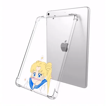 Karikatura Sailor Moon iPad Case pro iPad Pro 11 2020 Funda Transparentní Silikonové Zesílené Rohy Měkký Kryt 7. generace iPad