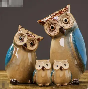 Keramický řemesel moderní socha sovy obývací pokoj zvířecí ozdoby owl řemesla, hračky, domácí výzdoba obrázek 4 styl volitelné