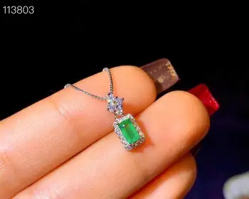 KJJEAXCMY Jemné Šperky 925 Mincovní Stříbro vykládané Přírodní Smaragd Žena nový Přívěsek Náhrdelník krásné Podpora test s box