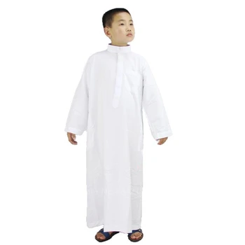 Kluci Jubba Thobe Islámské Oblečení Saúdská Arábie Pevné Kaftan Muslimské Děti, Bratr Abayas Dlouhý Rukáv Arabském Blízkém Východě Župany