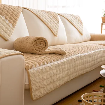 Kostkované pohovka potahy na gauč bavlněné potahy na nábytek pro sekční pohovka kostkované slip-odolné pohovka kryt ručník pro obývací pokoj