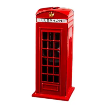 Kovové Červené Britské angličtině Londýn Telefonní Budka Bank kasička Úspora Pot Prasátko Červené Telefonní Budky Box 140X60X60Mm