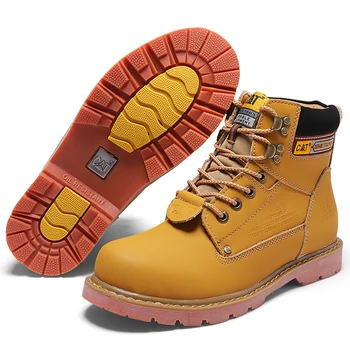 KOČKA nové kožené high-top rodič-dítě pár turistické boty teplé venkovní sportovní ležérní boty prodyšný non-slip opotřebení-odolné