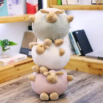 Kreativní nové kolo simulace alpaka bavlna ovce měkká panenka dívka srdce polštář, polštář děti dárek plyšové hračky