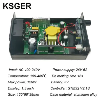 KSGER STM32 2.1 S OLED DIY T12 páječka Stanice FX9501 Slitiny Rukojeť Elektrické Nářadí Regulátor Teploty Držák Svařování