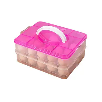 Kuchyň Vejce Úložný Box 2 Úrovně 40 GridEgg Box Food Container Organizátor Boxy pro Skladování Double Layer Multifunkční Vejce Ostrý