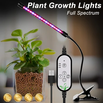 Led Grow Light 9W 18W 27W Full Spectrum Led Klip Rostlina Světlo USB Vodotěsné Led Phyto Lampa 5V Skleníkových Květin Rostou Stan Lampa