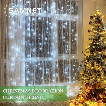 LED Vánoční Věnec Záclony String Světla, Dálkové Ovládání, Víla Světla, Dekorace Pro domácnost/Ložnice Krytý Svátek Světel