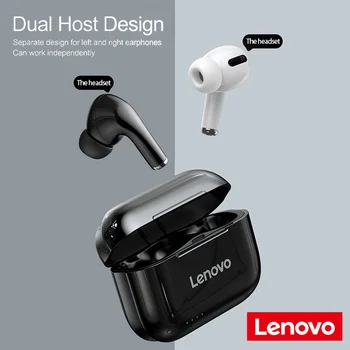Lenovo LP1S TWS Bluetooth Sluchátka, 5.0 Sluchátka Redukce Šumu, hi-fi Nízký Tón Kontaktu Stereo Bezdrátový Headset, Sluchátka
