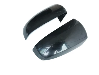 Lesklé černé Skutečné uhlíkových vláken boční kryty zrcátek Náhradní zpětné zrcátko s klipy čepice pro BMW X5 E70 X6 E71