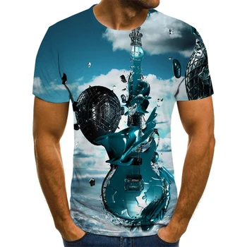 Letní Men T-košile Casual O-krk Krátký Rukáv harajuku Tee Topy Hip Hop Styl Oblečení Módní StreetwearSkull 3D Tričko Muž