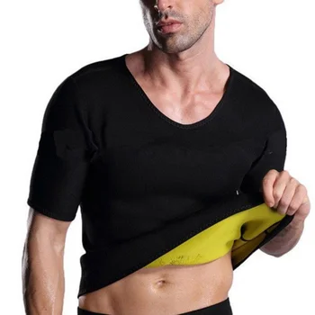 Letní Muži Tričko Krátký Rukáv Neopren Gym Fitness Hubnutí Hubnutí Tělo Shaper T-Shirt SER88