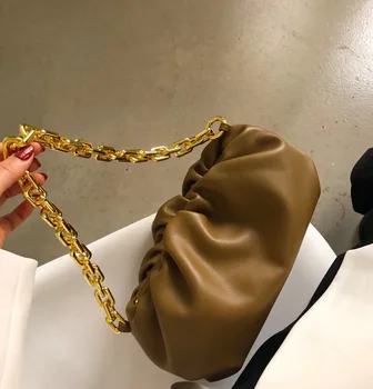 Luxusní Značka Ženy Cloud Bag Zlatý Řetěz Kůže Měkká Taška přes Rameno 2020 Jaro a Léto Nové Módní All-zápas Kabelka Horké